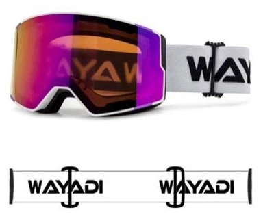 משקפי סקי בצבע ורוד בהיר